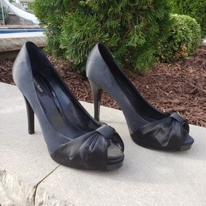 White House Black Market Ray Satin Pleat Heels 8.5
